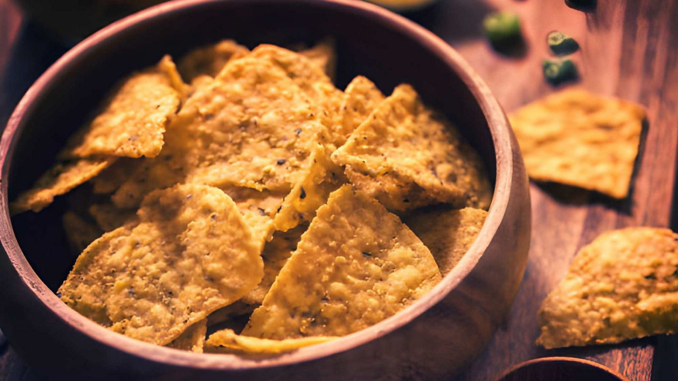 Indian-Style Methi Nachos With Mint Chutney Dip